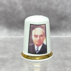 Vintage Harry S. Truman Presidential Finsbury Bone China Thimble Made In England